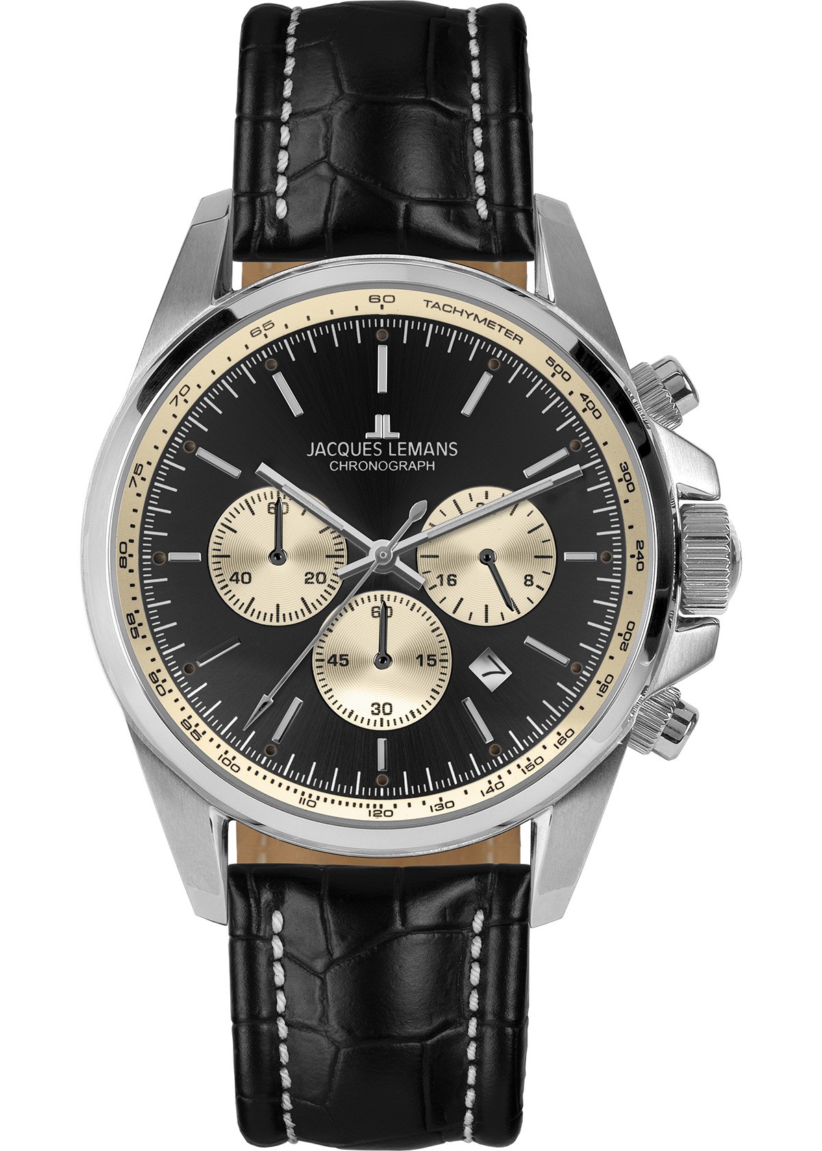 Orologio cronografo acciaio e pelle Sport 1-1876A Jacques Lemans - JACQUES LEMANS