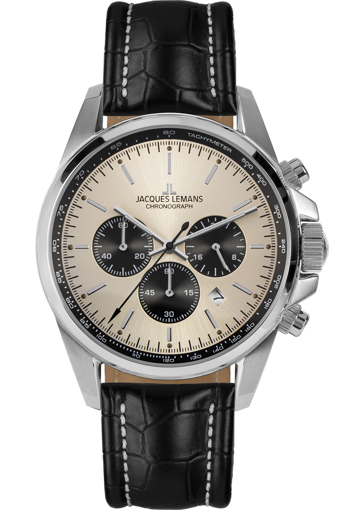 Orologio cronografo acciaio e pelle Sport 1-1876B Jacques Lemans - JACQUES LEMANS
