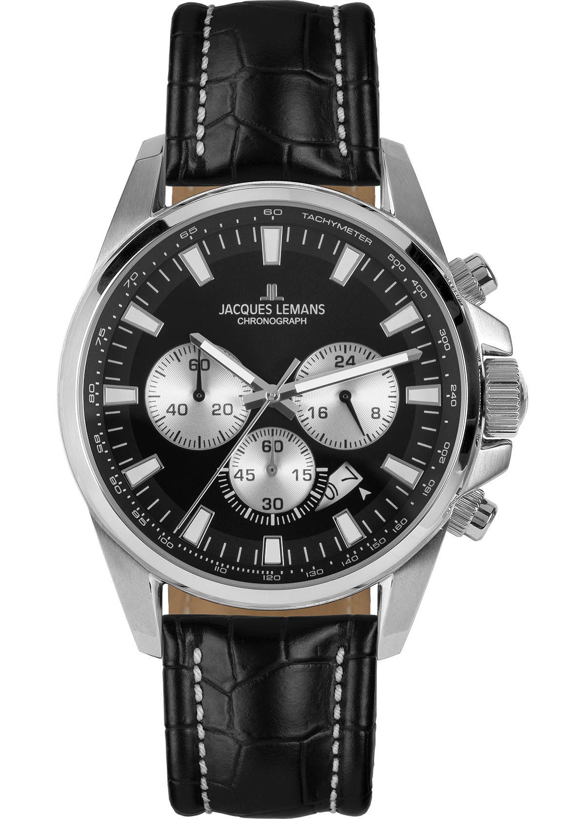 Orologio cronografo pelle nera Sport Jacques Lemans 1-1876F - JACQUES LEMANS