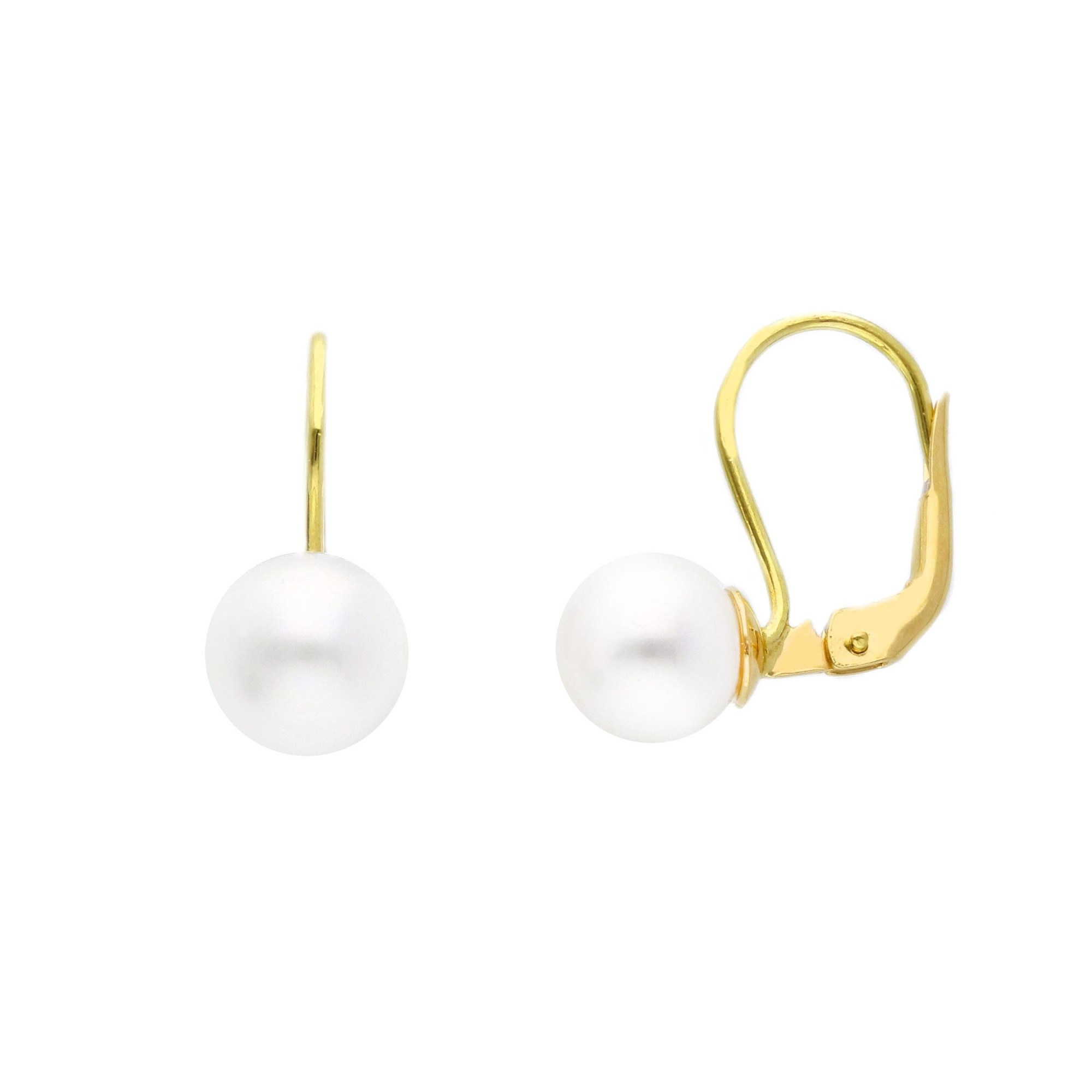 Orecchini a monachella in oro 18kt giallo con perle - ORO&CO