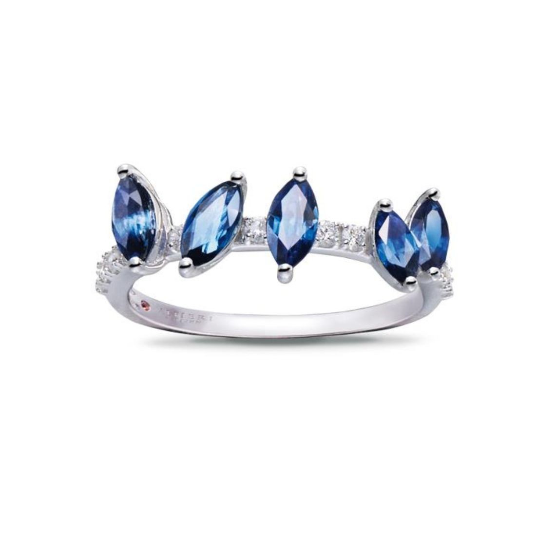 Anello Frida in oro con zaffiri ct. 1,21 e diamanti - ALFIERI & ST. JOHN