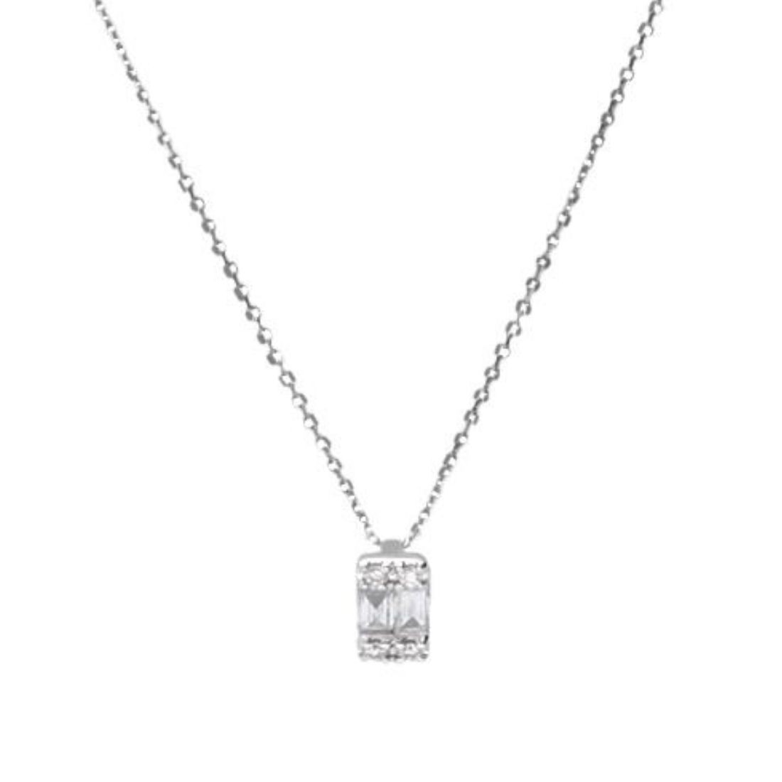 Collana Baguette punto luce in oro e diamanti baguette ct. 0,08 - ALFIERI & ST. JOHN