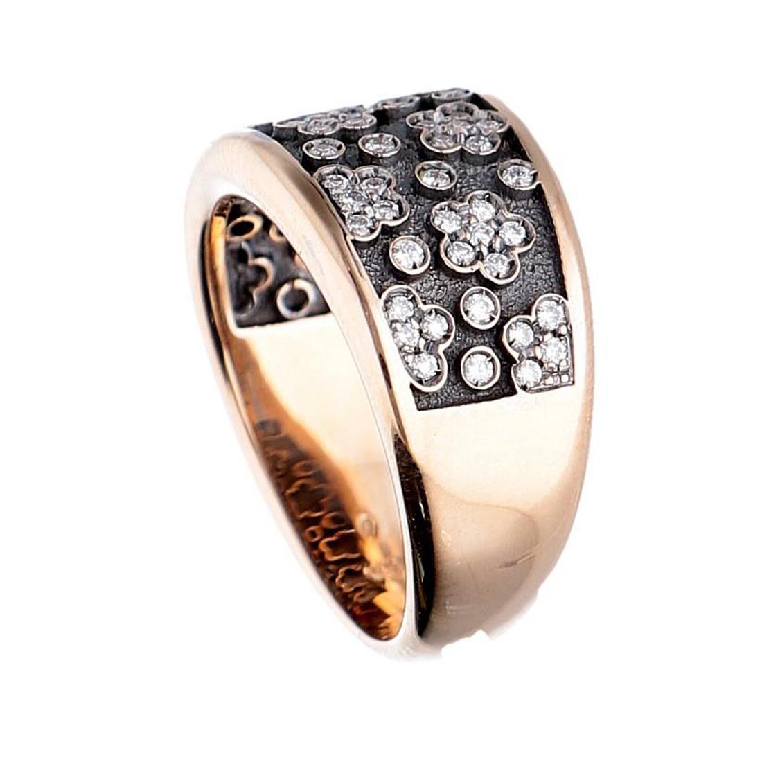 Pasquale Bruni red gold diamond ring Tondo Ricami - PASQUALE BRUNI