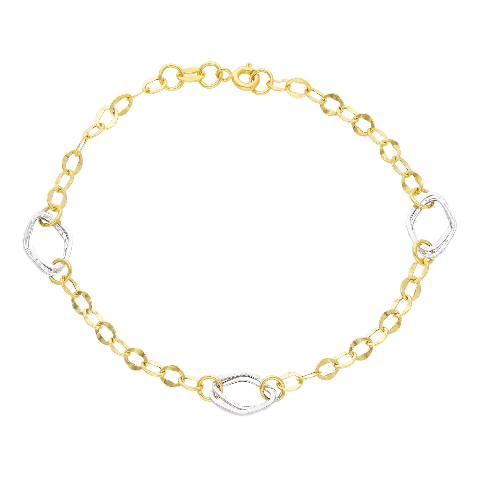 Yellow gold bracelet with rhombuses - ORO&CO