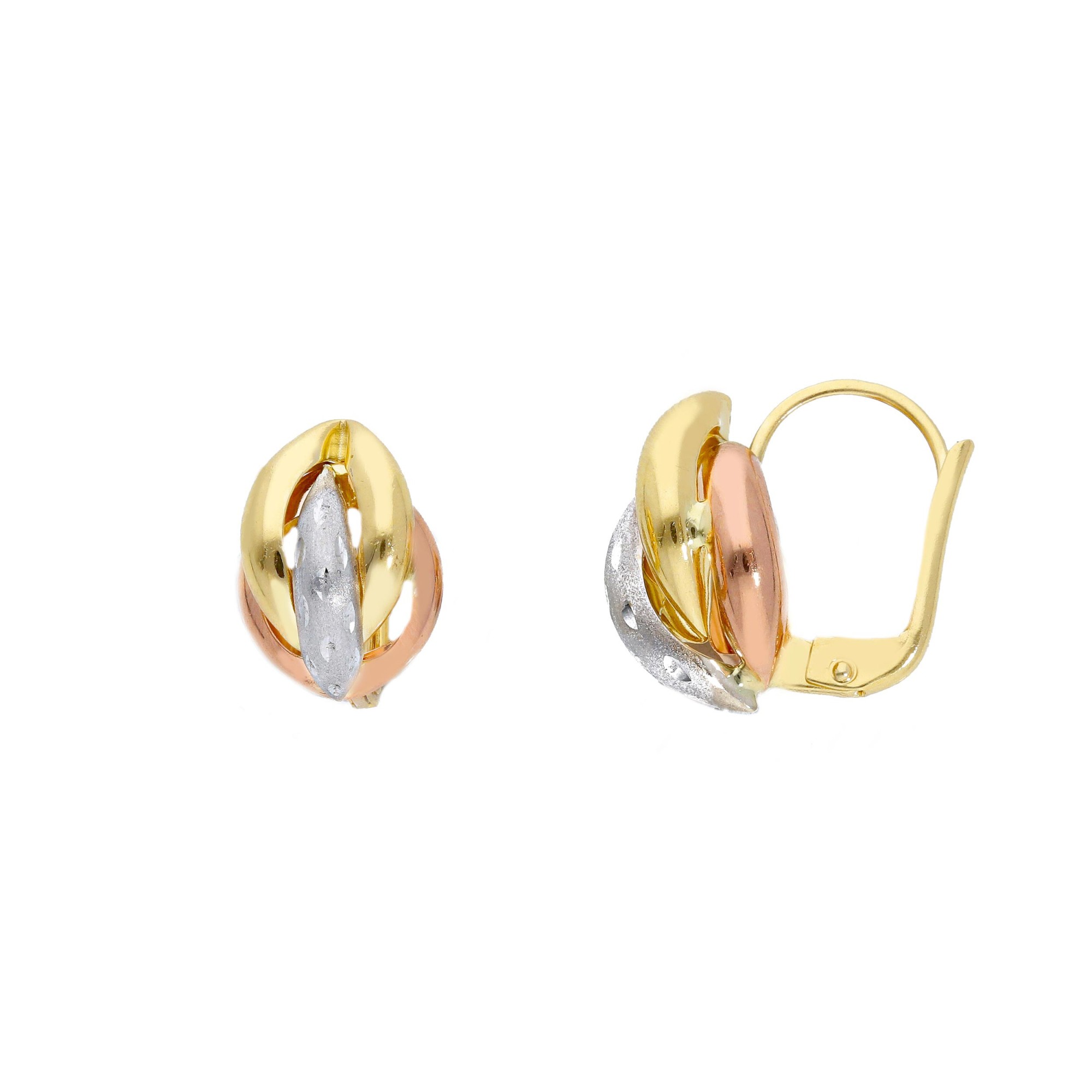 Orecchini da donna in oro tre colori 18 kt - ORO&CO