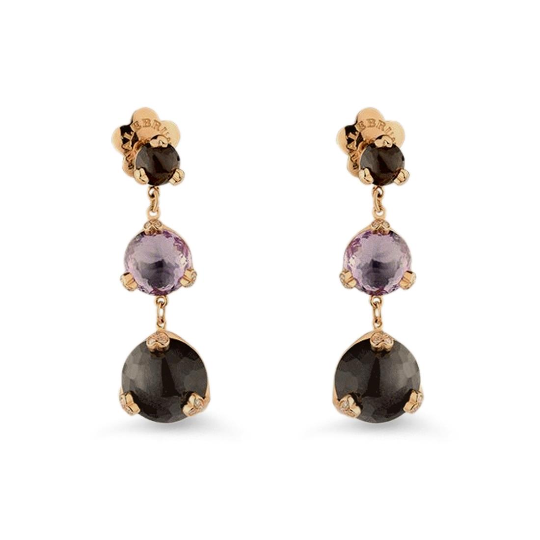 Pendant earrings with amethyst - PASQUALE BRUNI
