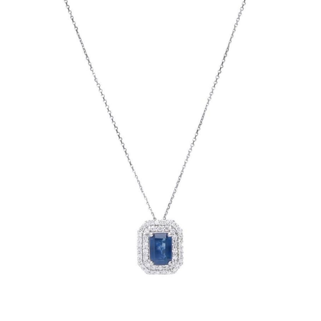 Collana Ottavia in oro con diamanti e zaffiro ottagonale ct. 0,60 - ALFIERI & ST. JOHN