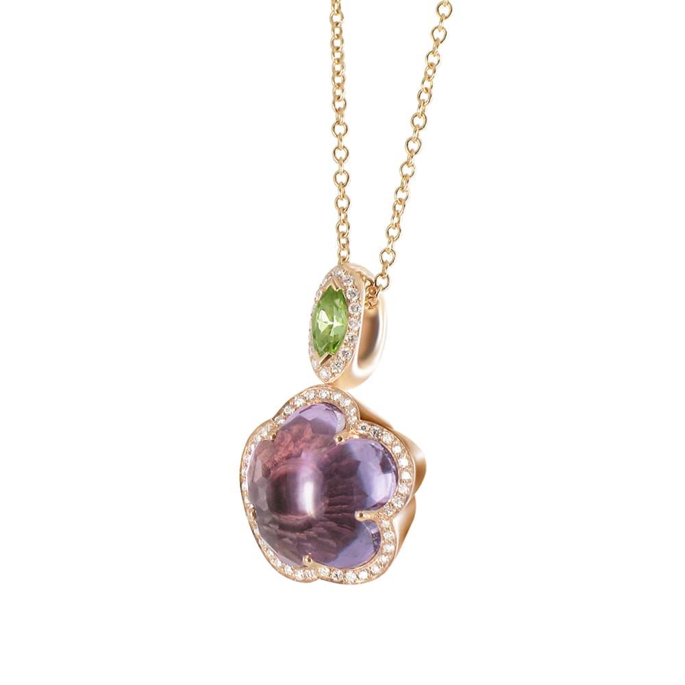 Bon Ton necklace in red gold with amethyst and diamonds - PASQUALE BRUNI