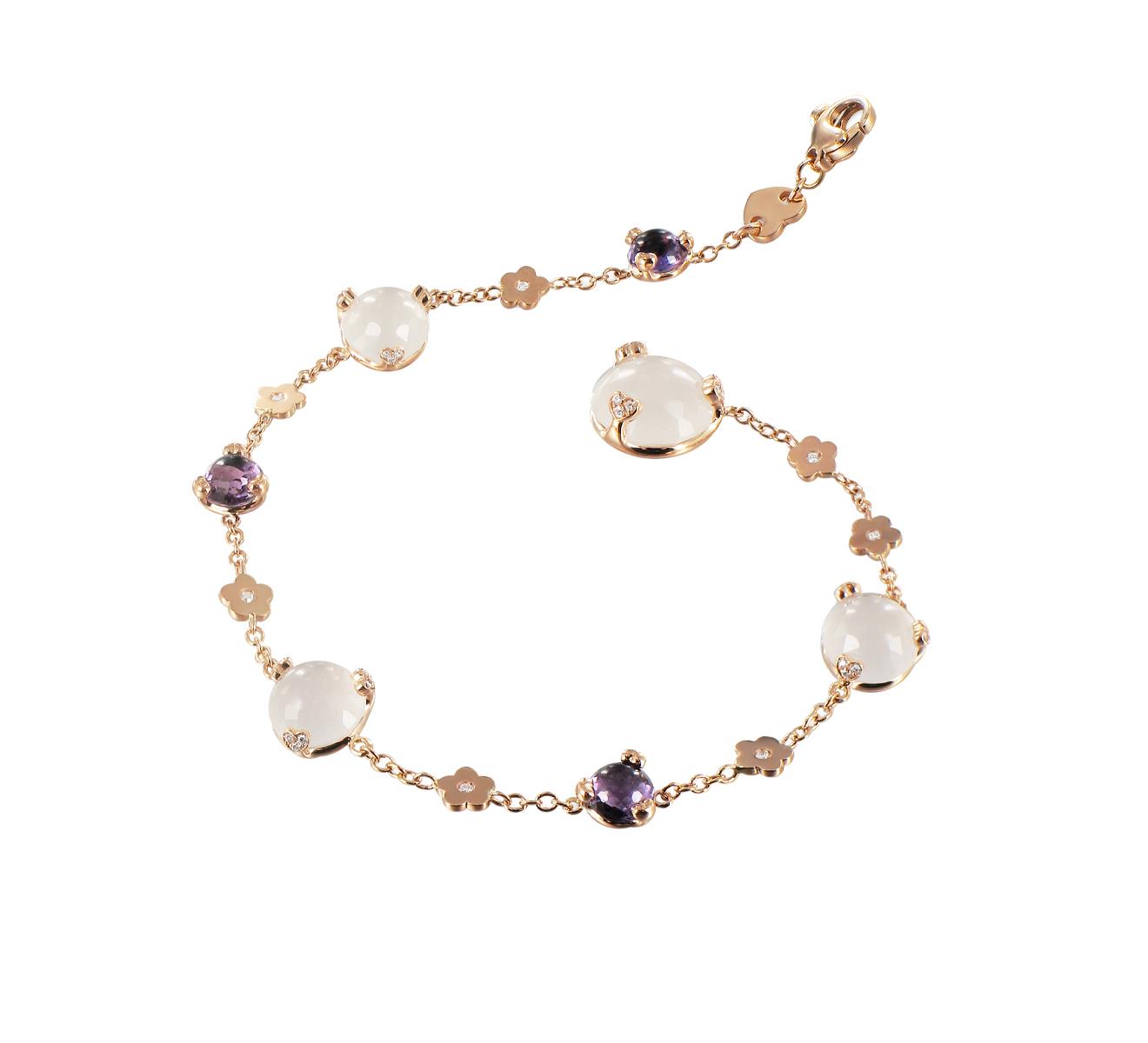 Fiore Sissi collection bracelet with amethyst and quartz - PASQUALE BRUNI
