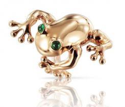 Animalier ring in red gold with emeralds - PASQUALE BRUNI