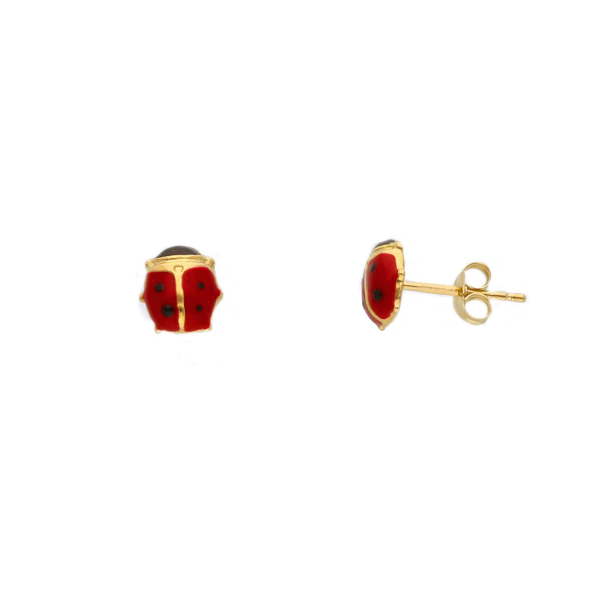 Pendientes de oro mariquita - ORO&CO