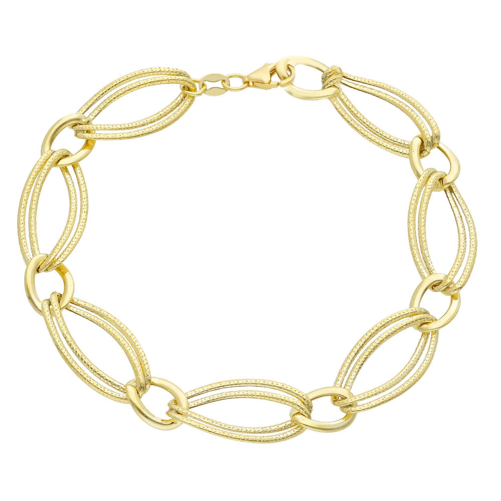 Yellow gold chain link bracelet - ORO&CO