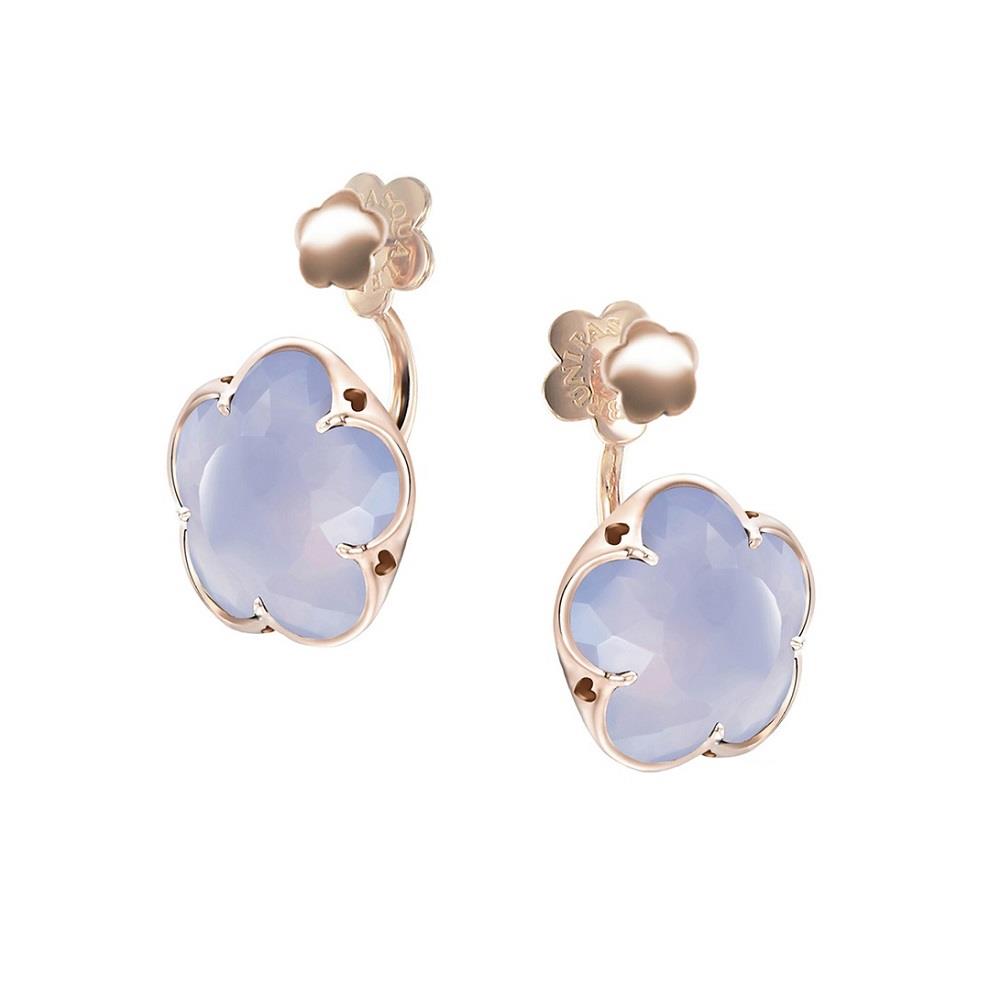 Bon Ton earrings in red gold with chalcedony - PASQUALE BRUNI