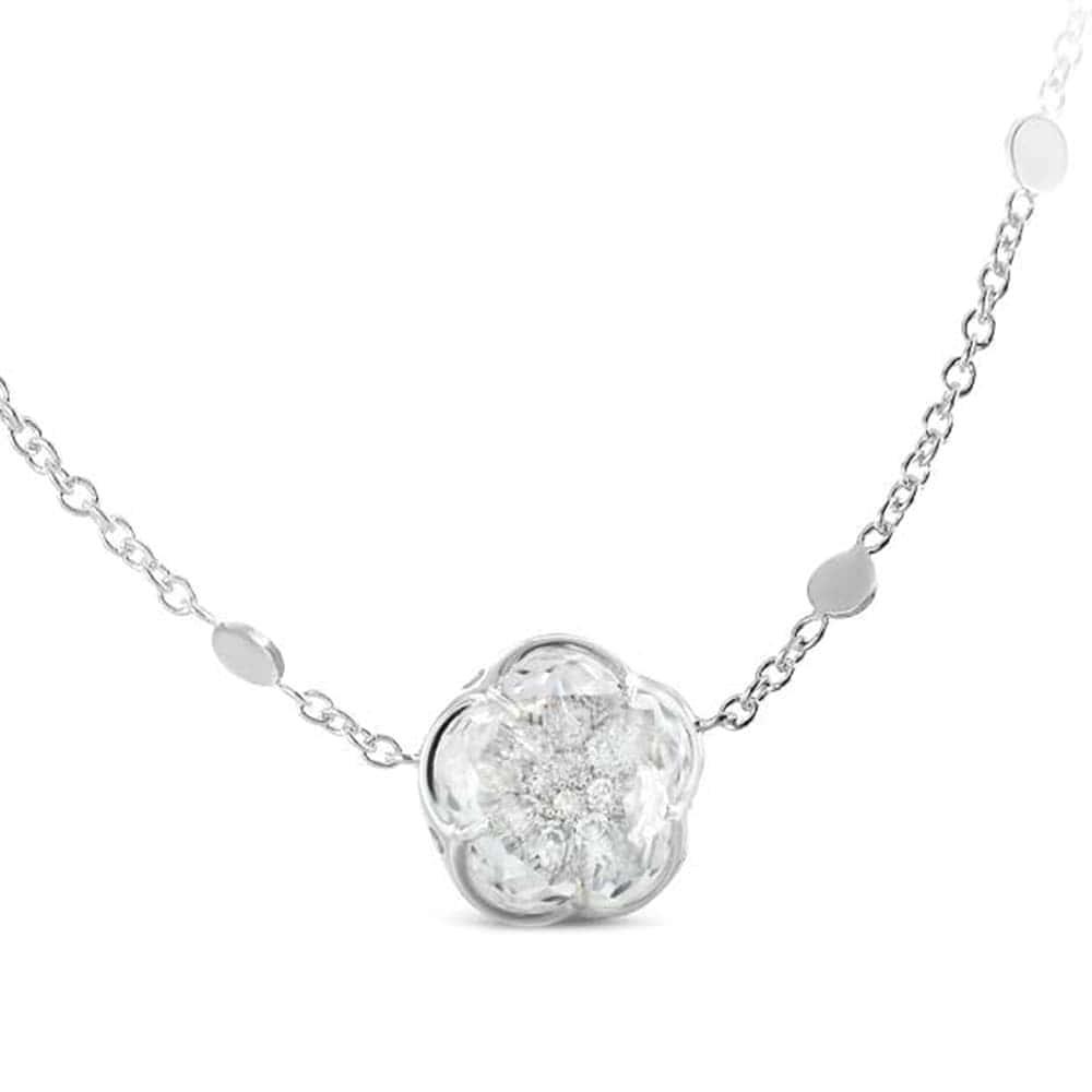 Collana Fiore Bon Ton con diamanti e cristallo di rocca - PASQUALE BRUNI
