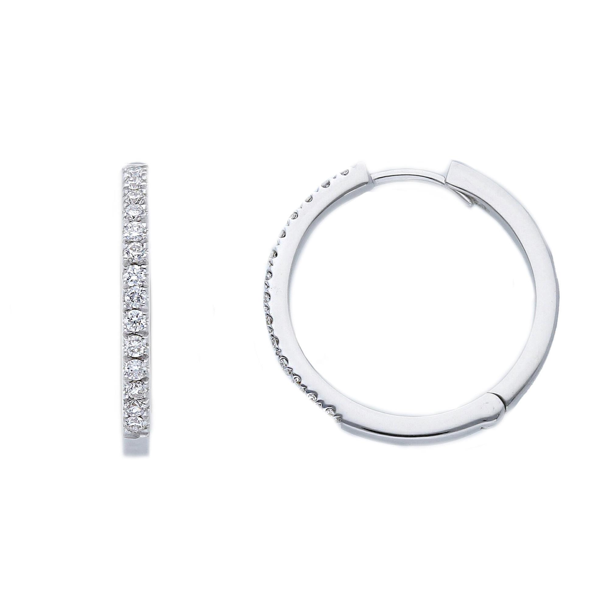 Single hoop earring with diamonds ct. 0.11 - ALFIERI & ST. JOHN