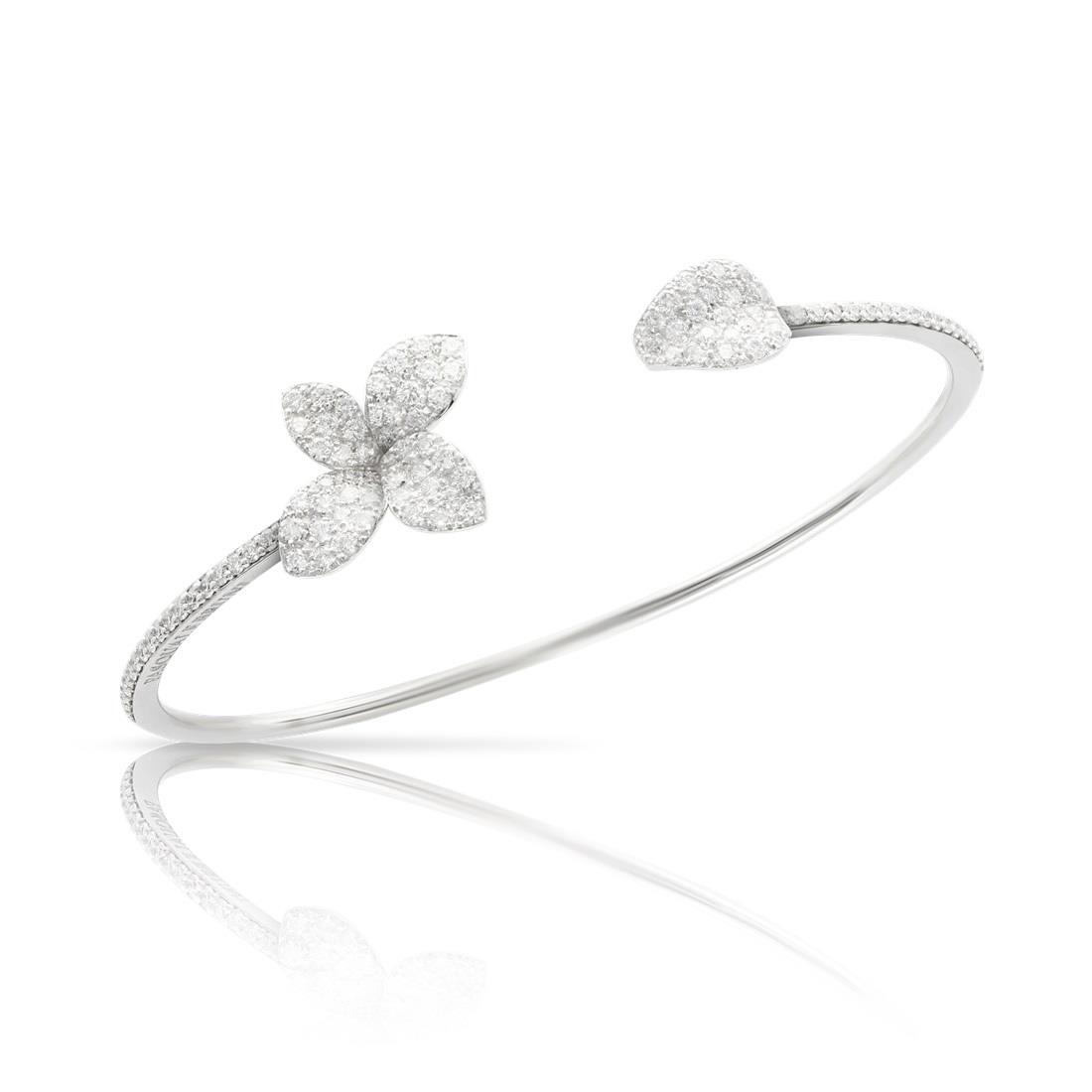 Petit Garden rigid bracelet in white gold and diamonds - PASQUALE BRUNI