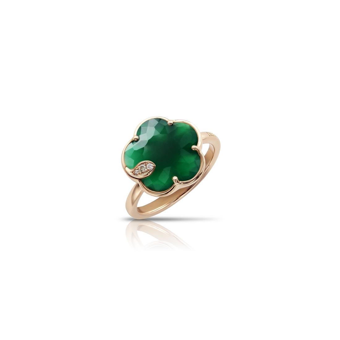 Anello Petit Joli con diamanti e agata verde - PASQUALE BRUNI