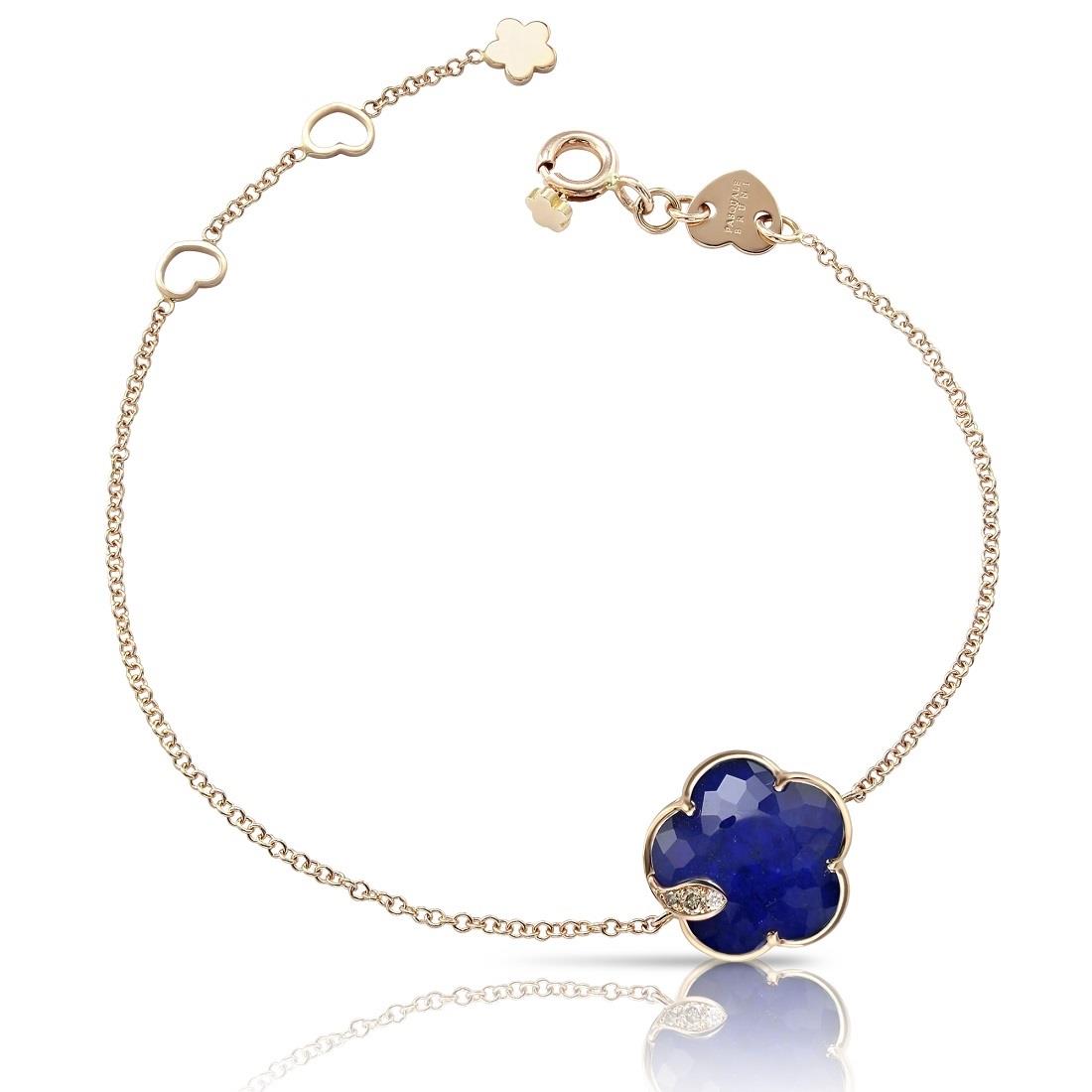 Pulsera Petit Joli de oro con cristal de roca, lapislázuli y diamantes - PASQUALE BRUNI