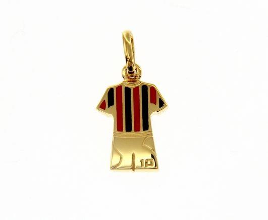 Sweater pendant with red and black enamel - ORO&CO