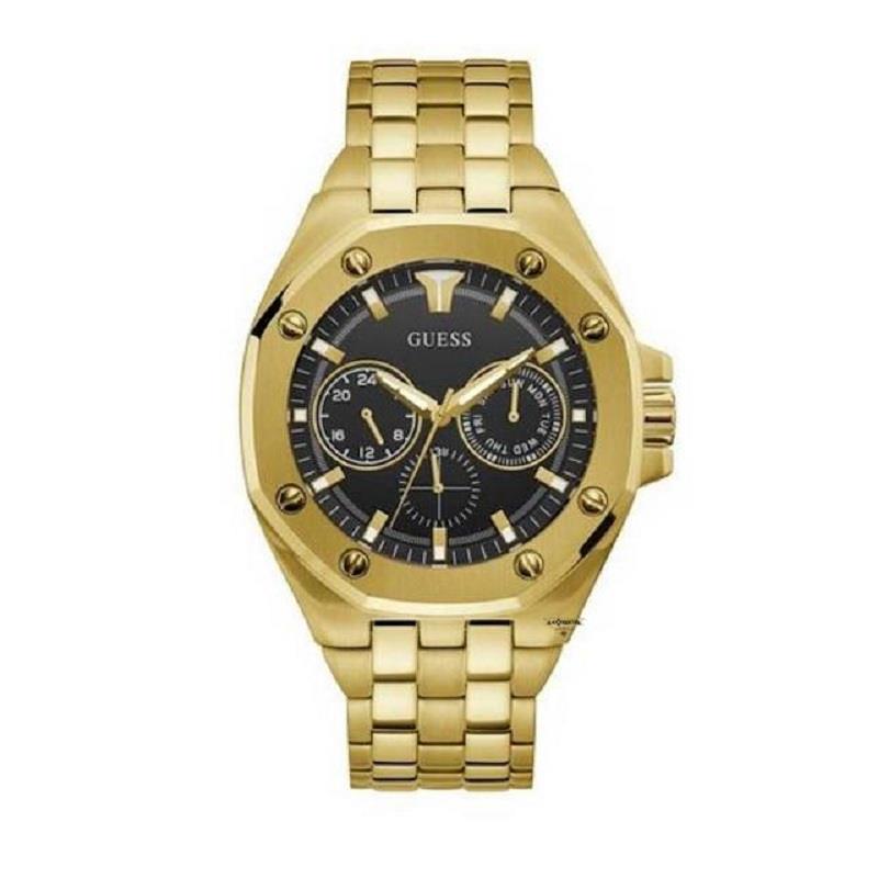 Men's watch in golden steel, 46mm case - GUESS