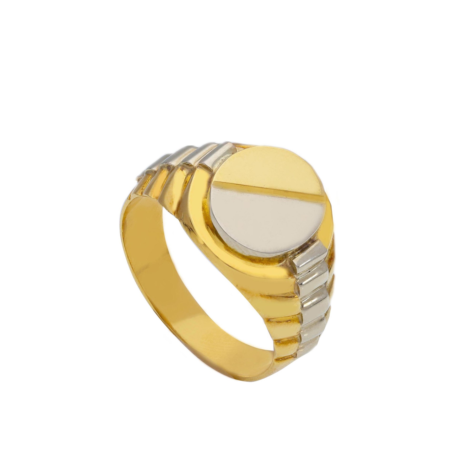 Anello da uomo in oro giallo e bianco 18 kt - ORO&CO