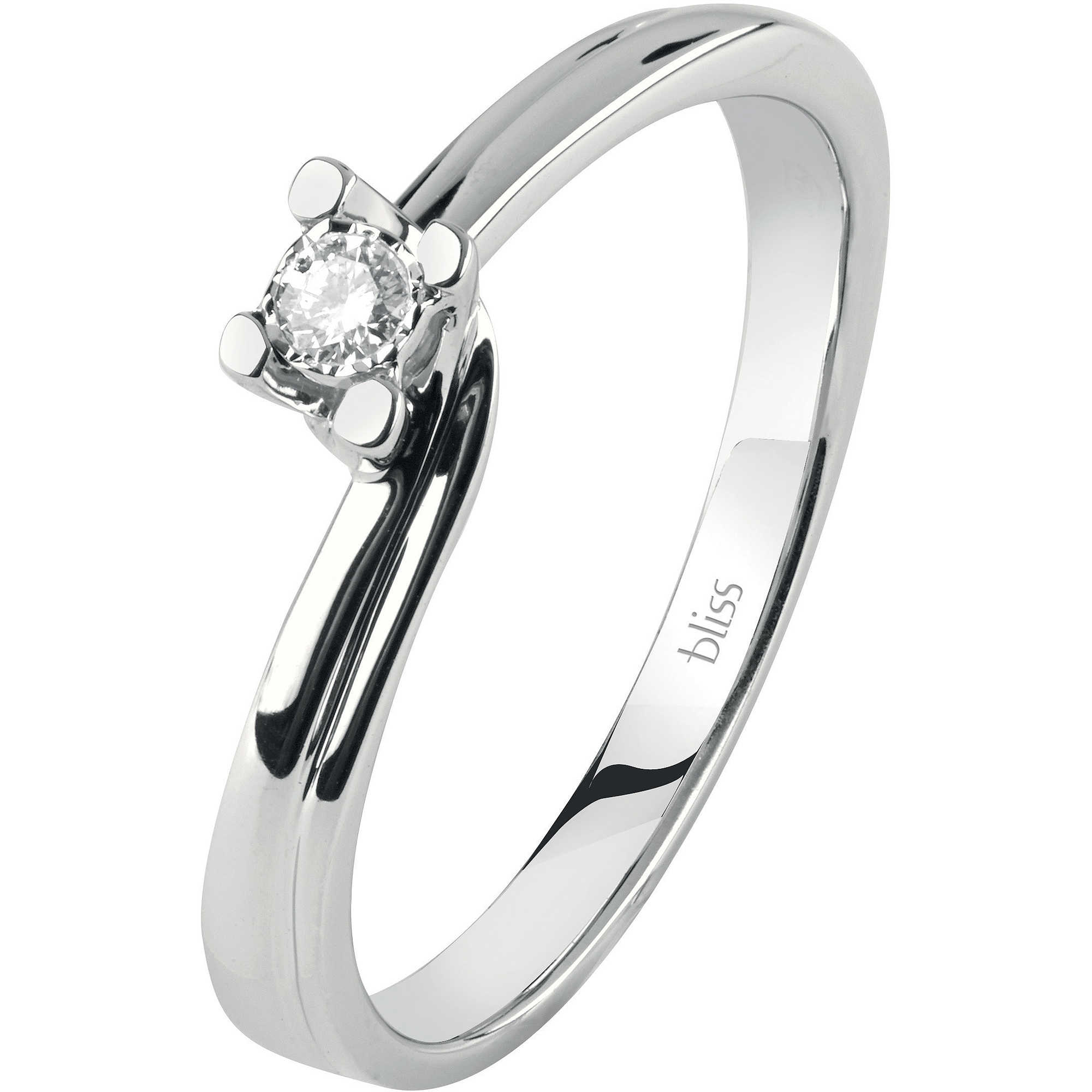 Solitaire ring in 18 kt white gold diamond 0.08 ct Valentino model Bliss Aida - BLISS