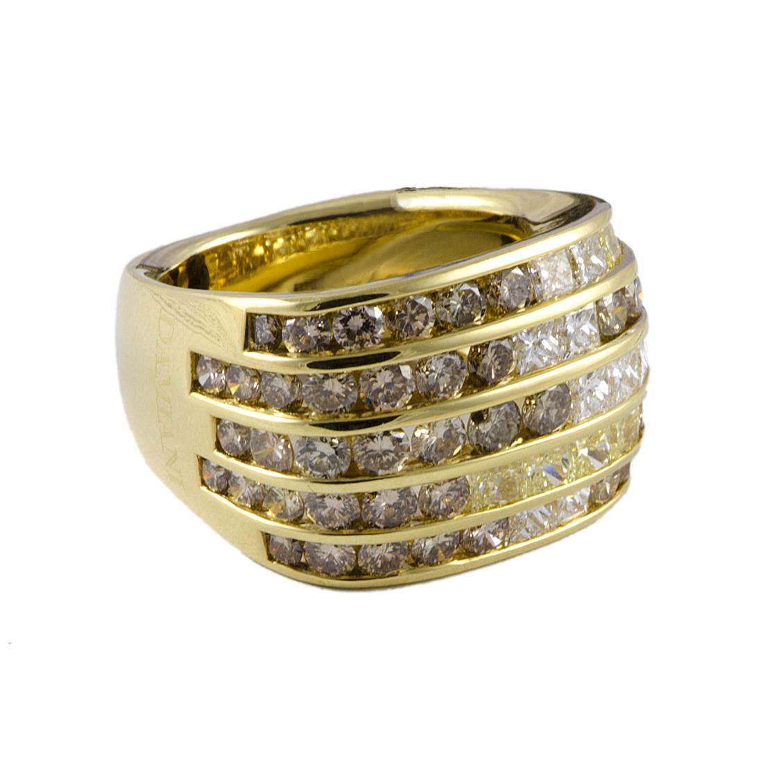 ANELLO IN ORO GIALLO E DIAMANTI FANCY - DAMIANI - Luxury Zone