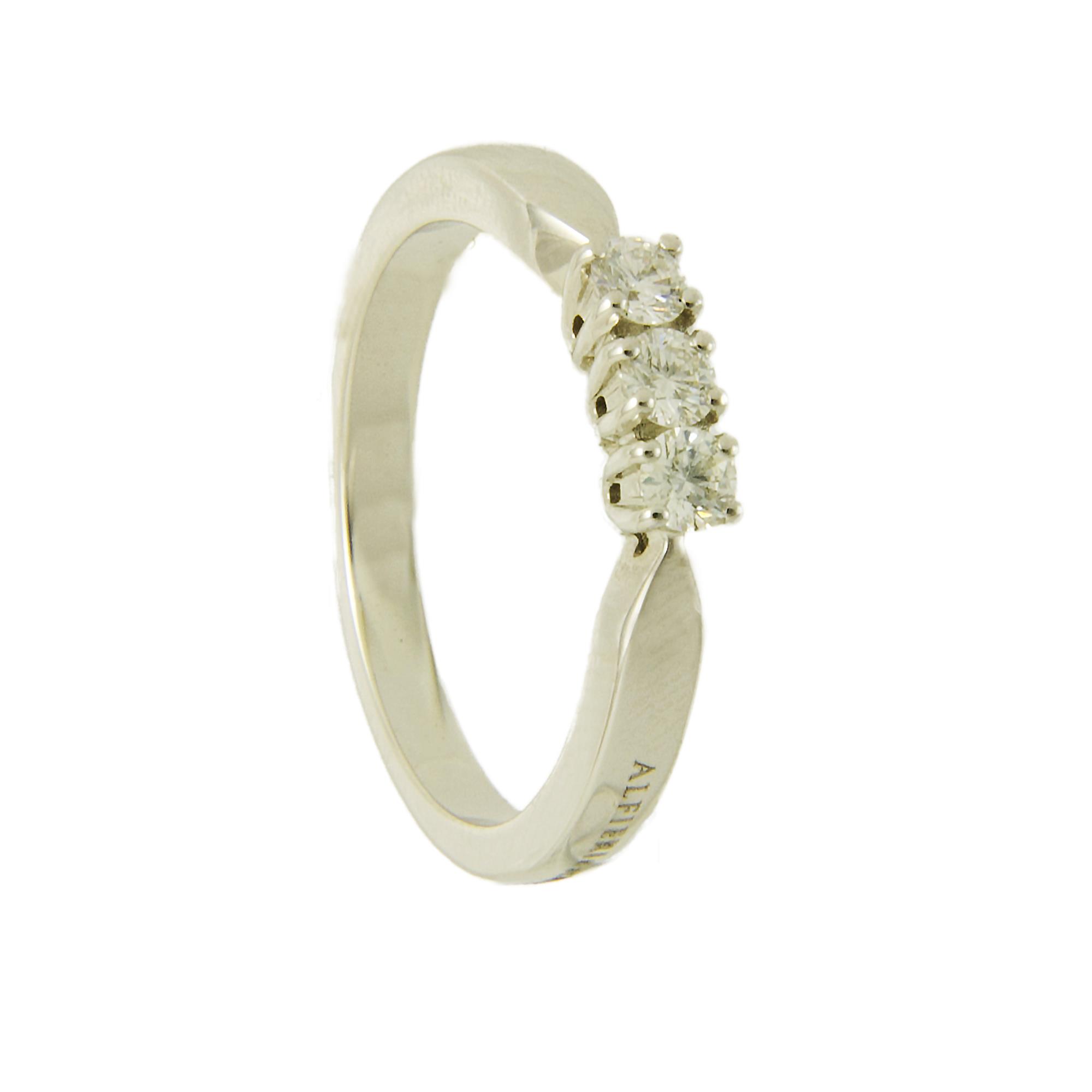 ANELLO IN ORO BIANCO E DIAMANTI CT 0,30 MIS 15  - ALFIERI & ST. JOHN