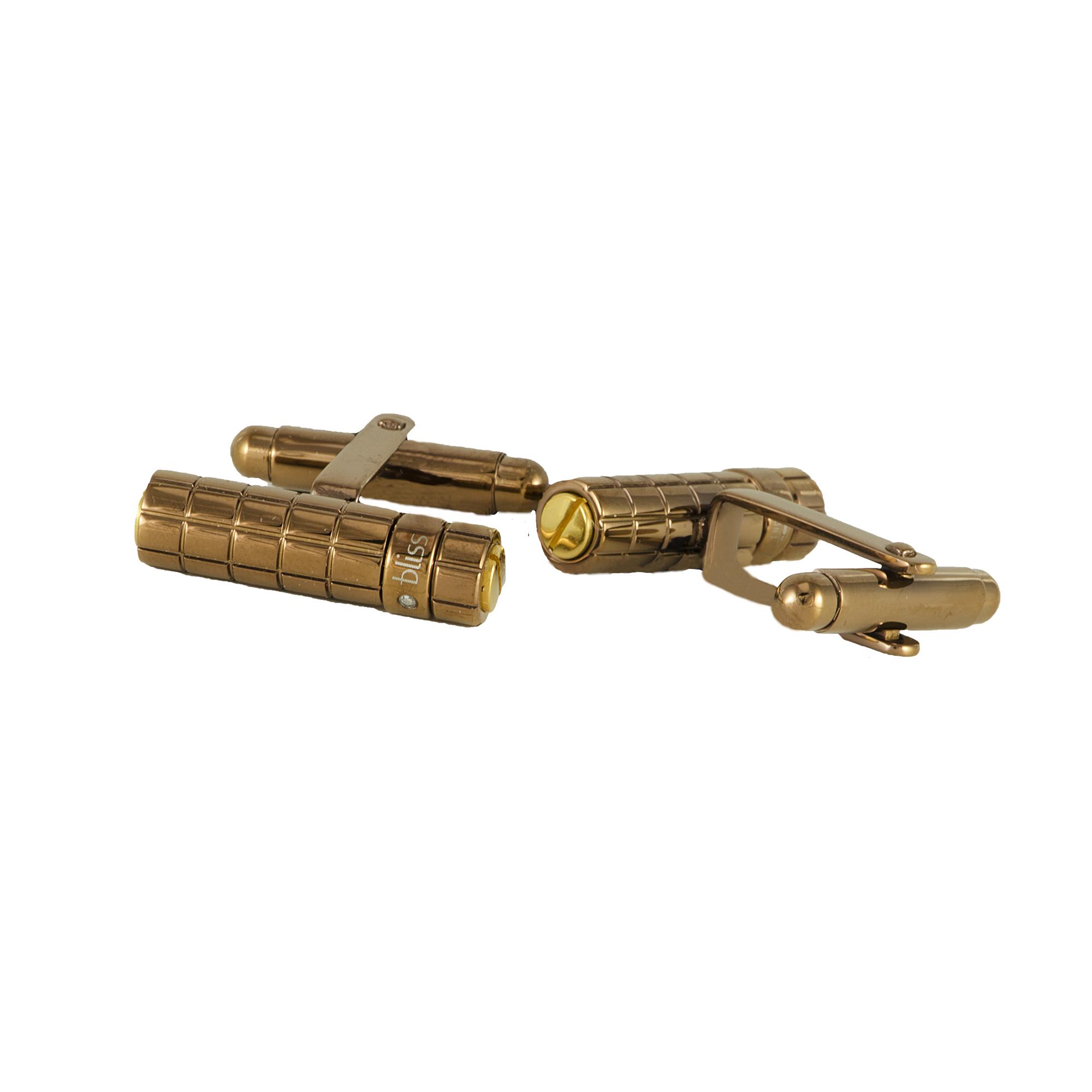 GEMELLI IN ACCIAIO PLACCATO ORO GIALLO E DIAMANTI CT 0,01 - BLISS