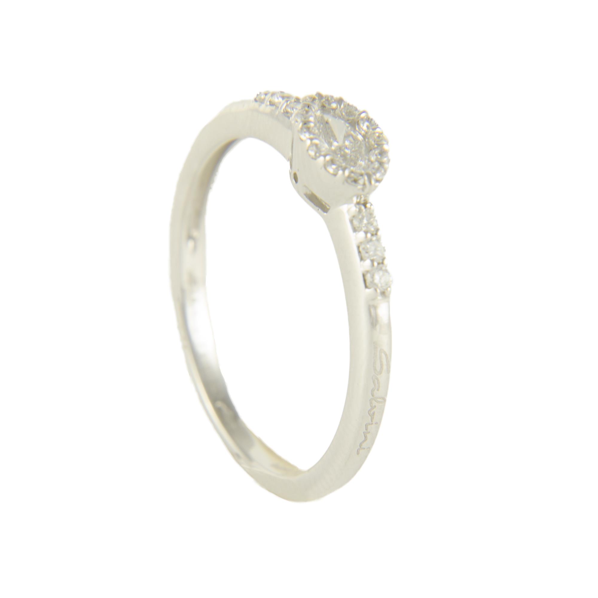 ANELLO IN ORO BIANCO E DIAMANTI CT 0,21 MIS 14 - SALVINI