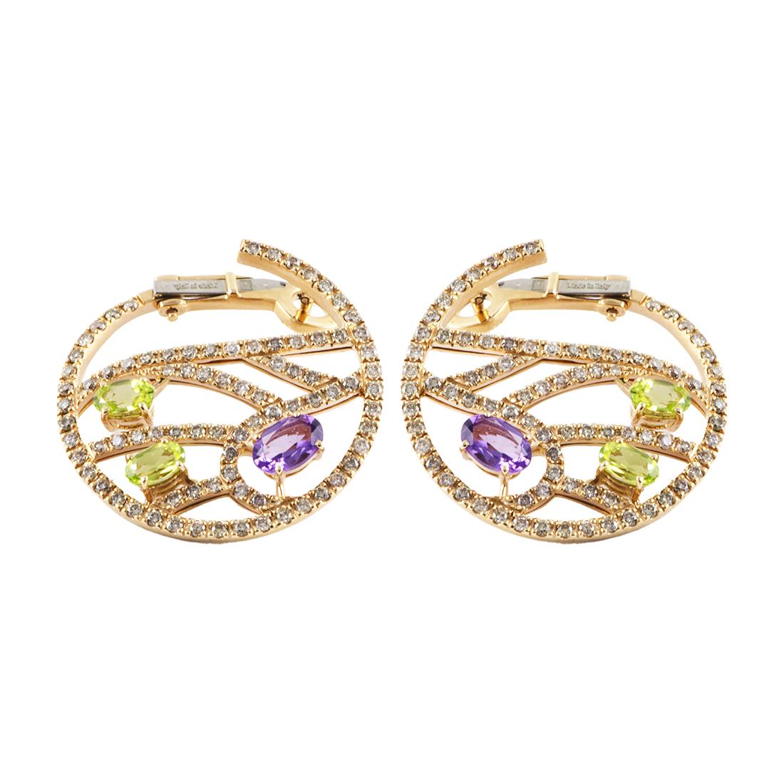 Orecchini con diamanti brown - DAMIANI