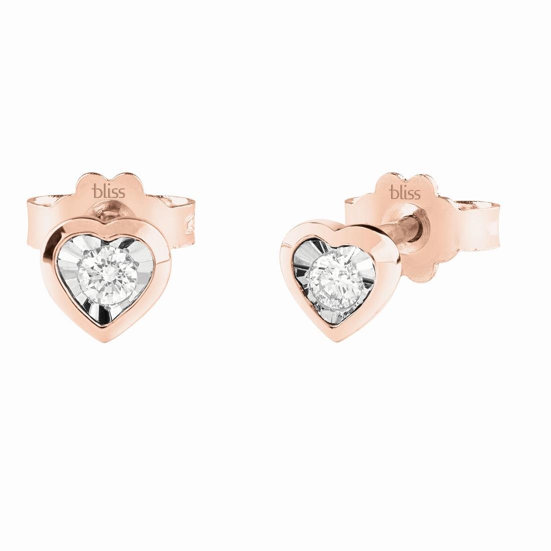 Orecchini in oro rosa con diamanti ct 0,08 - BLISS