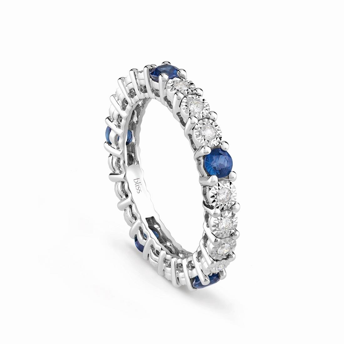 Anello in oro con diamanti ct 0,26 e zaffiri ct 0,80 - BLISS