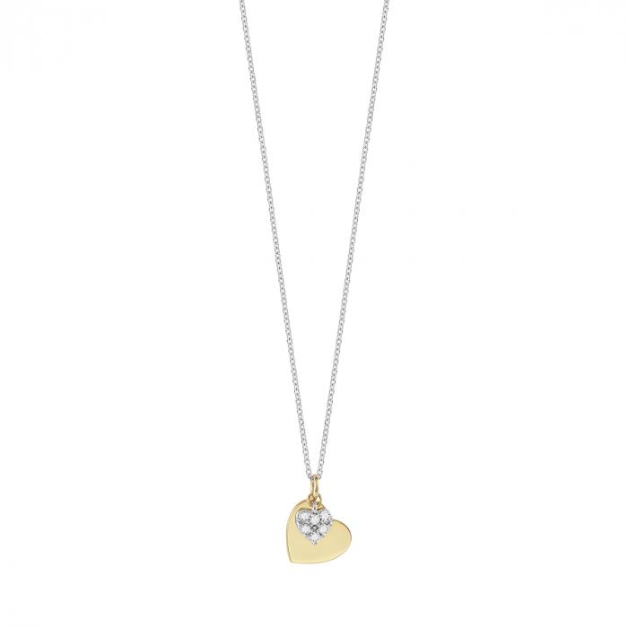 Gold necklace with diamond ct 0,02 - BLISS