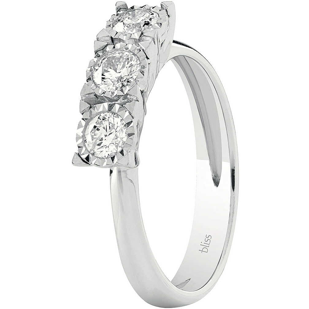 18kt gold trilogy ring with 0.12 ct diamonds Bliss Lumina - BLISS