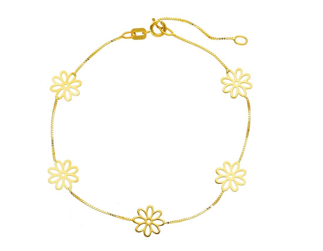 Bracciale bimba in oro con fiori - ORO&CO