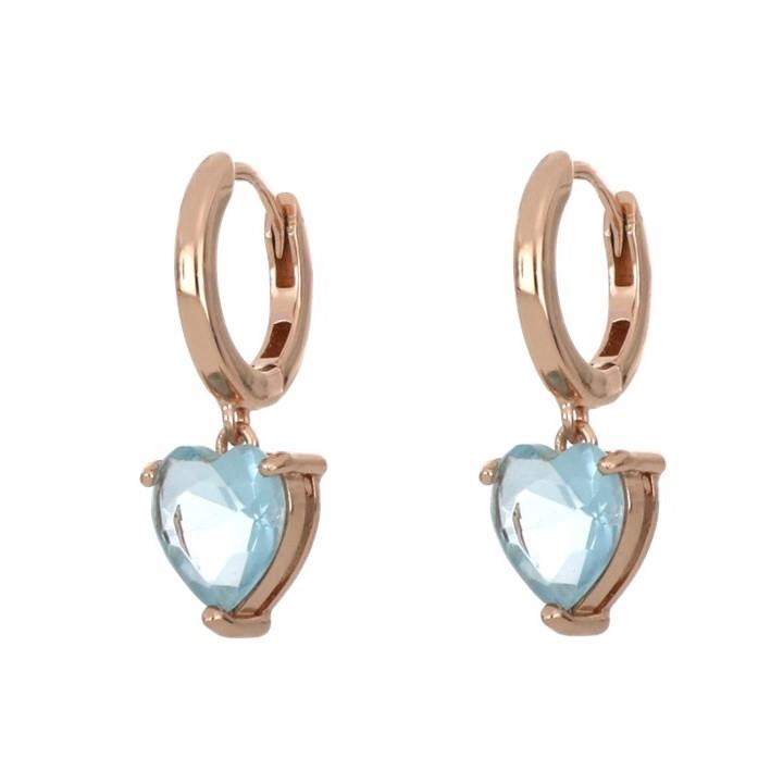 Rose silver earrings with blue zircons - CUORI MILANO