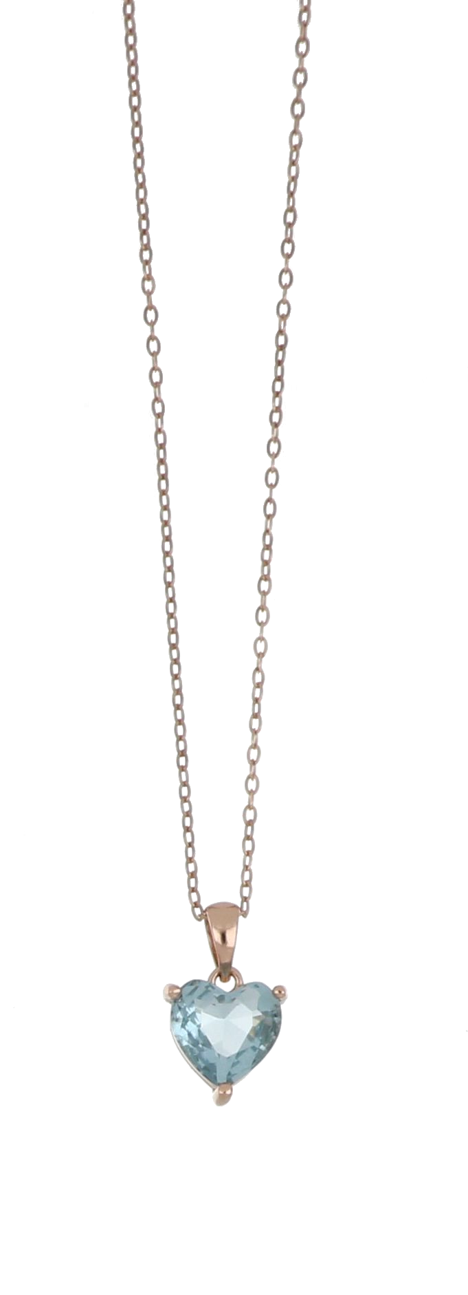 Rose silver necklace with blue zircon - CUORI MILANO