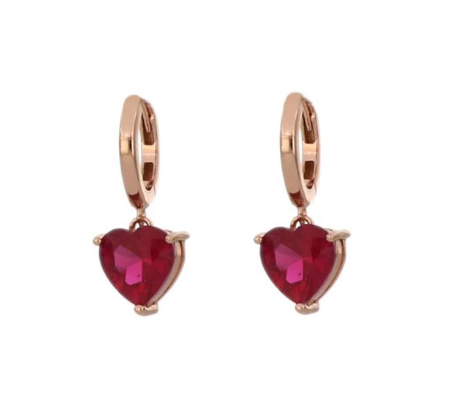 Pendientes de plata rosa con corazones - CUORI MILANO