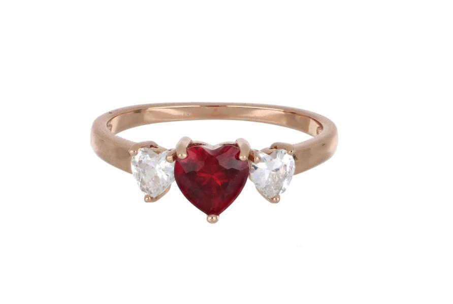 Anillo de plata rosa con corazones - CUORI MILANO