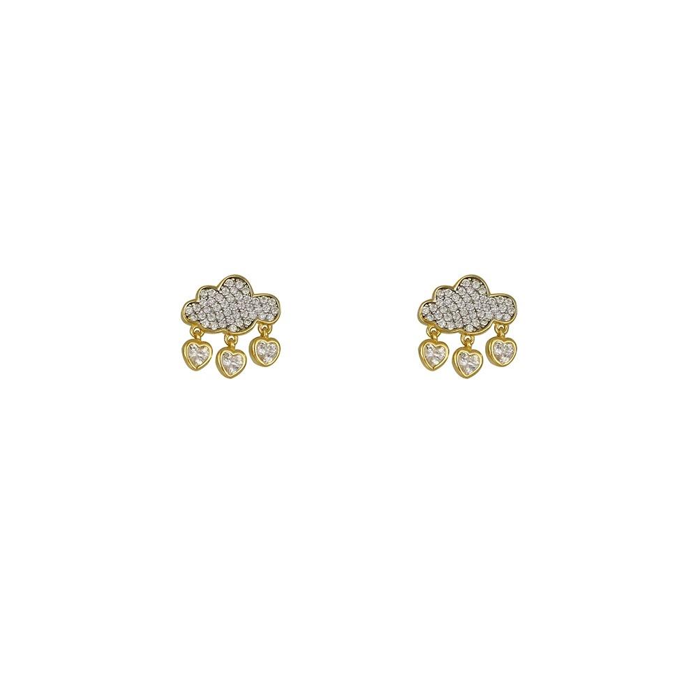 Love Storm silver earrings with white zircons - CUORI MILANO