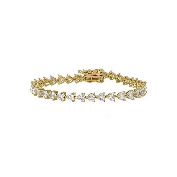 Pulsera en plata y circonitas blancas Tennis Mas Amor mide 17cm - CUORI MILANO