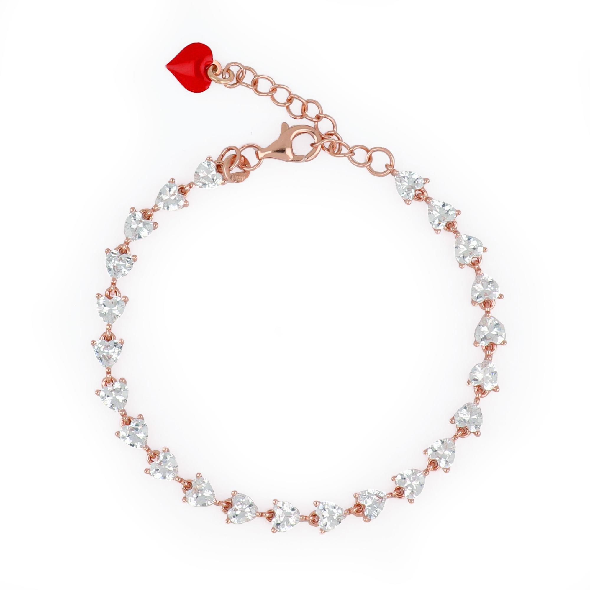 Rose silver bracelet with zircons - CUORI MILANO