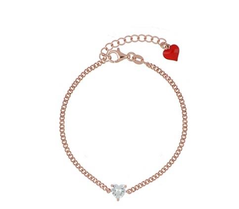 Pulsera Dancing Queen de plata y circonitas blancas y rojas de 19cm - CUORI MILANO