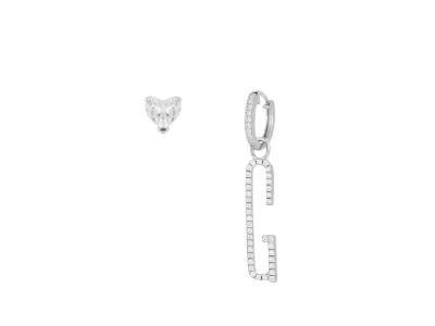 Orecchini con lettera "G" in argento con zirconi - CUORI MILANO