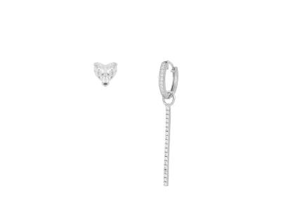 Orecchini con lettera "I" in argento con zirconi - CUORI MILANO