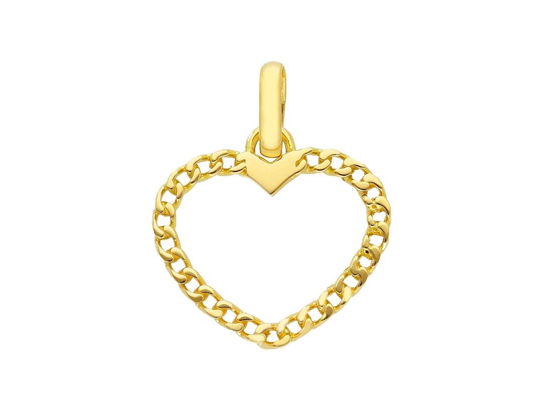 Yellow gold pendant with heart - ORO&CO