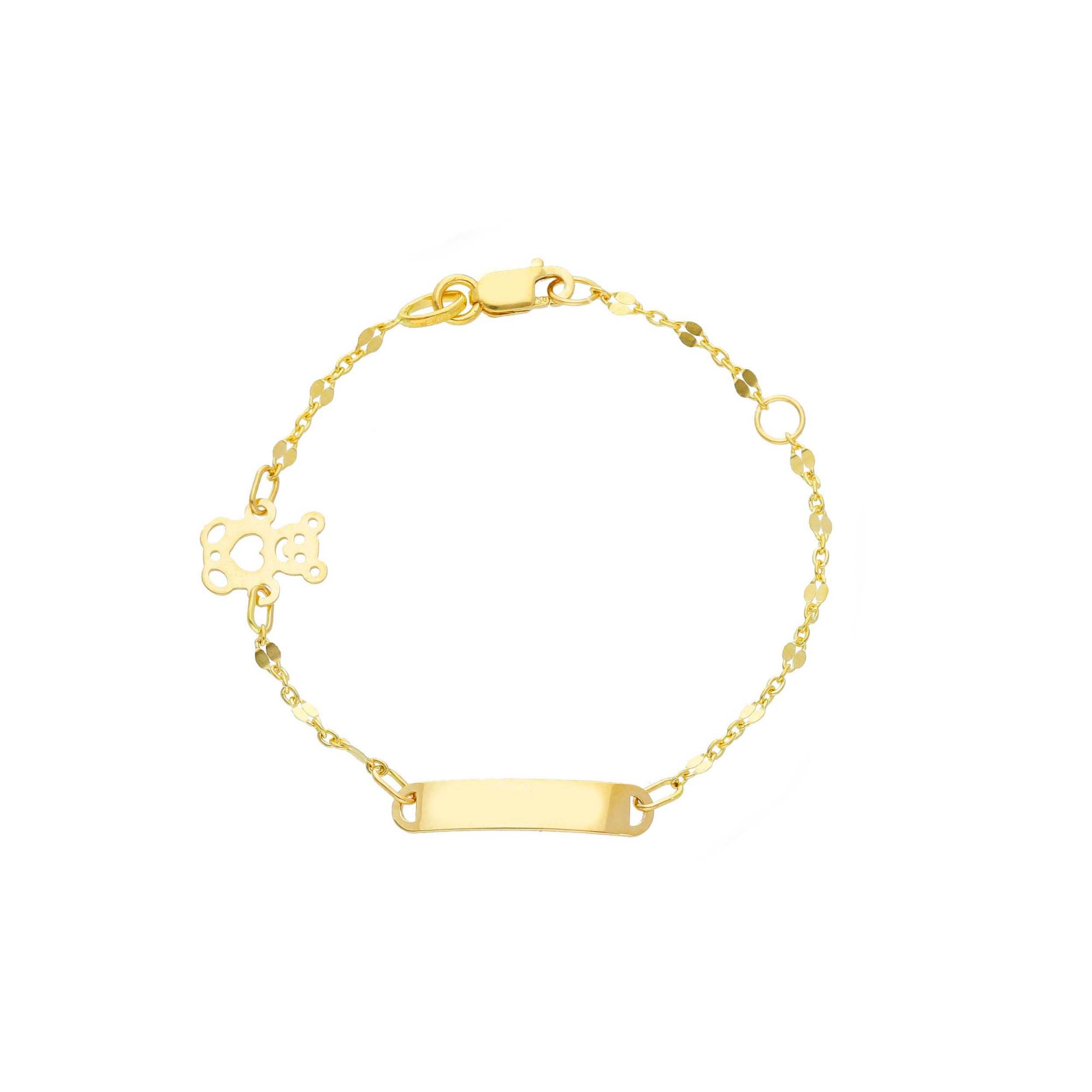 Gold baby bracelet with teddy bear - ORO&CO