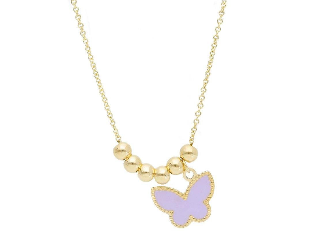 Collar niña oro con mariposa esmaltada - ORO&CO