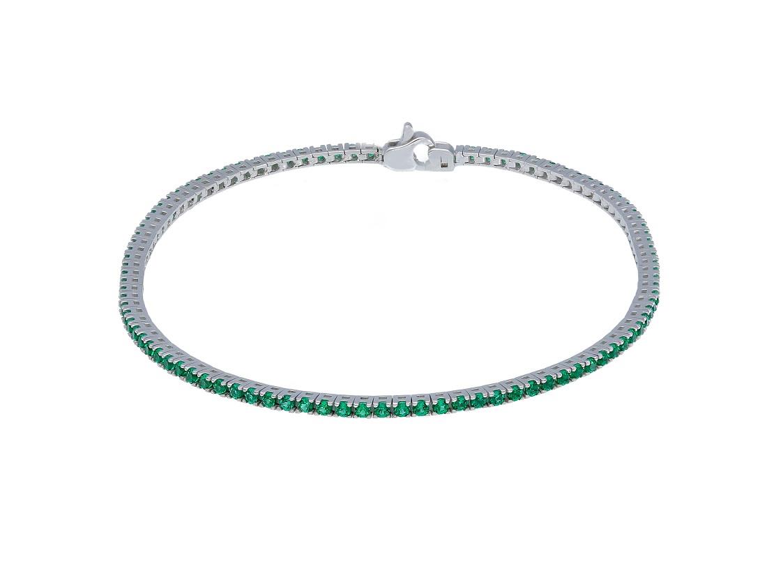 Tennis bracelet with green zircons - ORO&CO